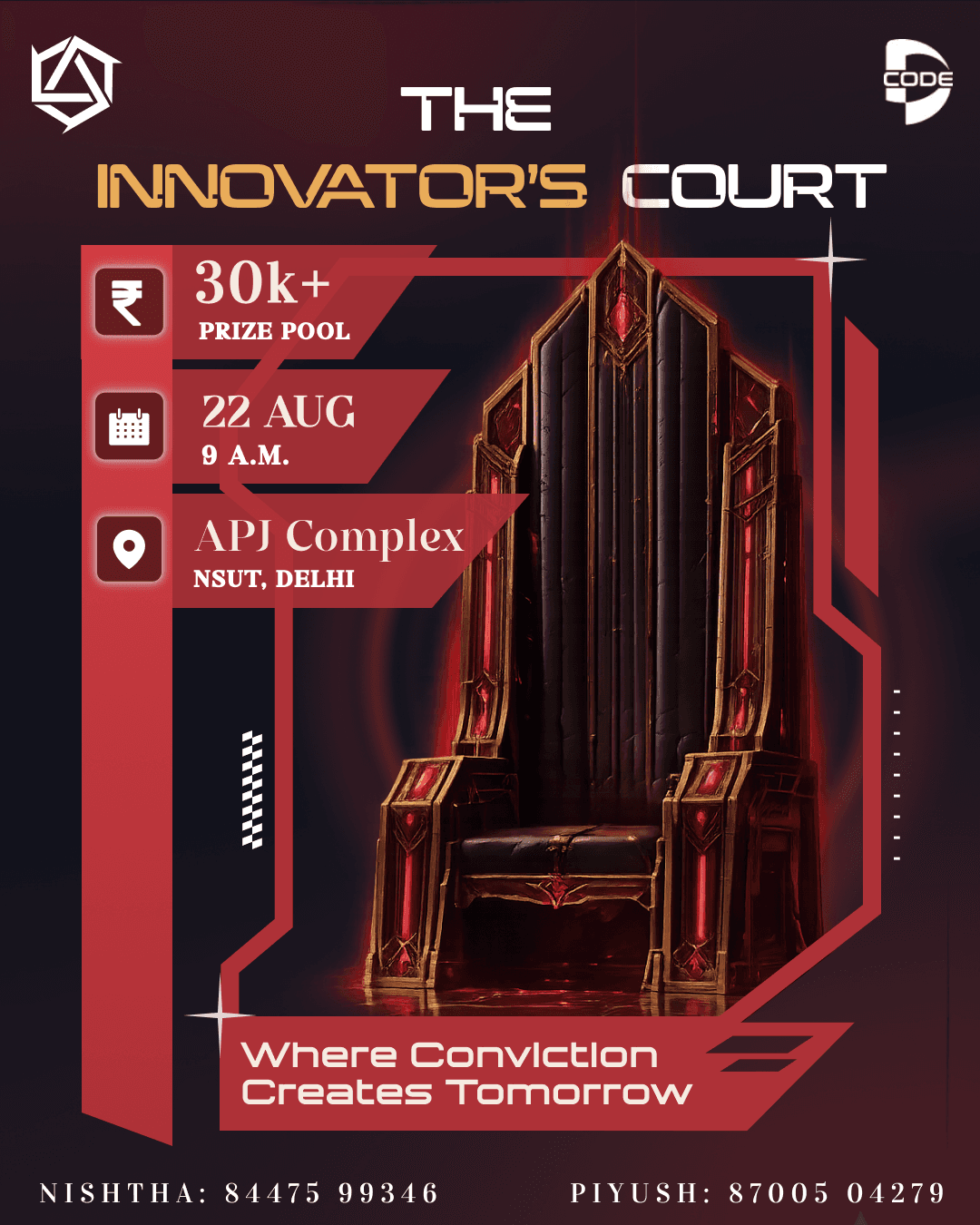 The Innovator's Court event poster